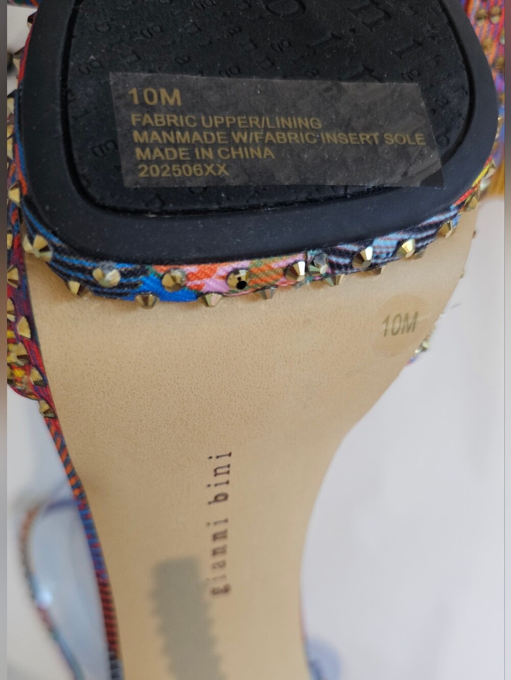 Gianni Bini Multicolor Studded Ankle-Strap Stiletto Heel Shoes Women Sz 6 & 9 - Picture 7 of 8